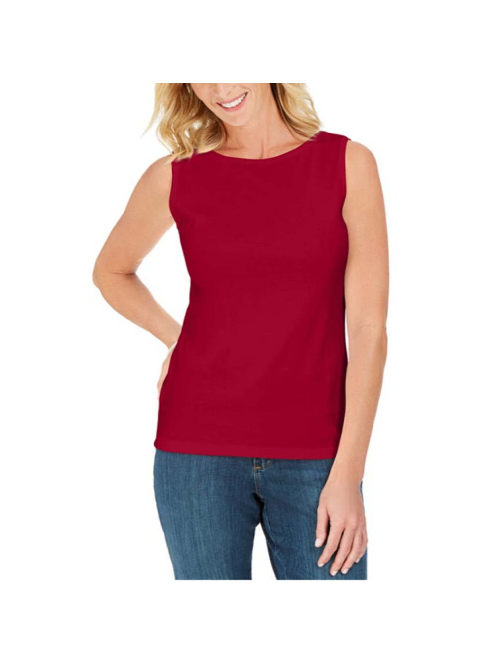 Karen Scott Size XXL Red 100% Cotton Sleeveless Tank Top NWT